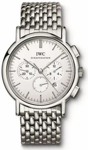 IWC Portofino Chronograph MecaQuartz Stainless Steel / Silver / Bracelet IW3724-03 (IW372403)
